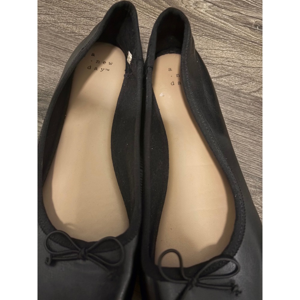 A New Day Black Ballet Flats Bow Detail Comfortable Womens Size 7‎ - Picture 5 of 6